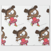 Girl Walking A Tightrope Cadeaupapier (Vlak)