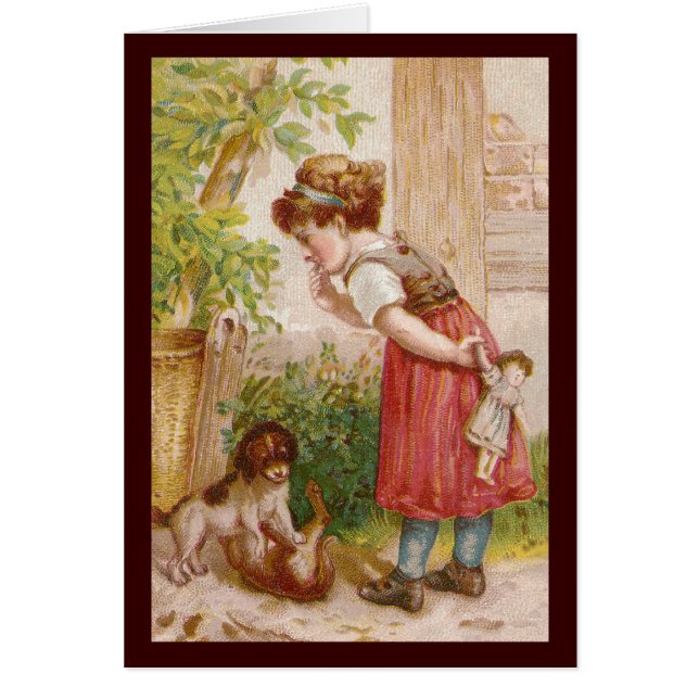 Girl Watches Dog Cat Antics (Voorkant)