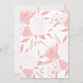 Girl Waterverf Pink First Birthday Invitation Kaart (Achterkant)