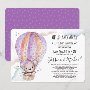 Girl Waterverf Teddy Bear   Baby shower per post Kaart