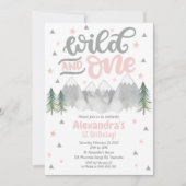 Girl Wild One 1st Birthday Invitation (Devant)