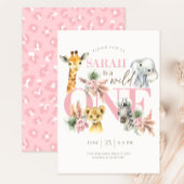 Girl Wild One Safari Anniversaire Invitation Jungl