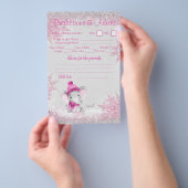 Girl Winter Elephant Baby shower Double Game Flyer (Hand)