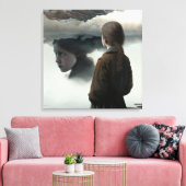 Girl with clouds canvas afdruk (Insitu (Woonkamer))