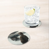 Girl with clouds ronde kartonnen onderzetter (Insitu)