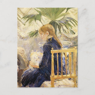 Girl With Dog par Berthe Morisot Carte postale