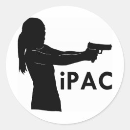Girl With Gun iPac Ronde Sticker