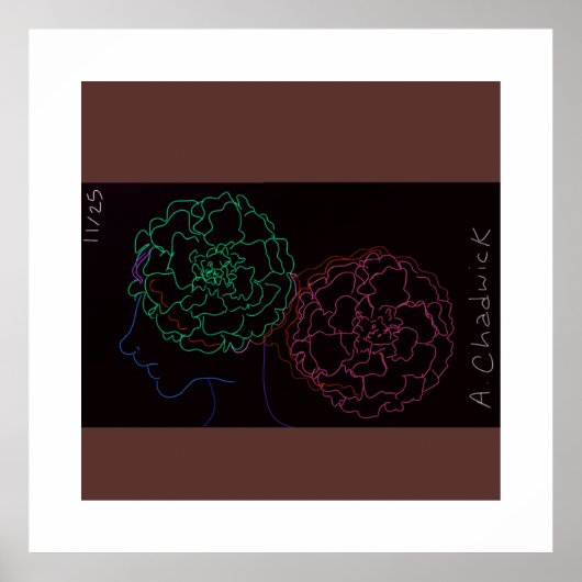 Girl with Marigold Afro Puffs Poster (Devant)