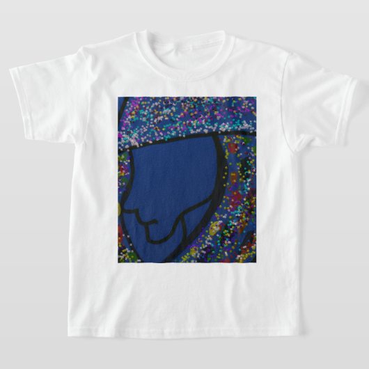 Girl with Spotted Glitter Print Hair T-shirt (Laagn)