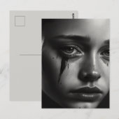 Girl with tears briefkaart (Voorkant / Achterkant)