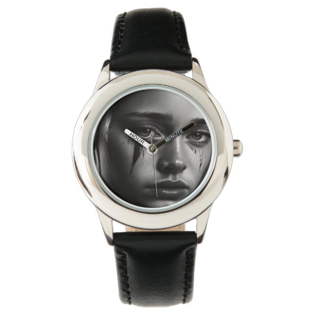 Girl with tears horloge (Voorkant)