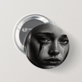 Girl with tears ronde button 5,7 cm (Voorkant /achterkant)