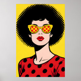 Girl with Yellow Shades Pop Art Poster