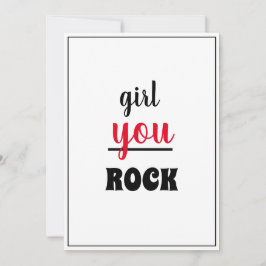 Girl You ROCK Nice Gesture Script Vrouw Person Bedankkaart
