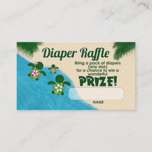 Girl Zee Turtle Honu Family Diaper Raffle Tickets Informatiekaartje