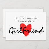 Girlfriend 1st Valentines Carte (Devant / Derrière)