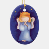 Girlie Angel-kerstversiering Keramisch Ornament (Achterkant)