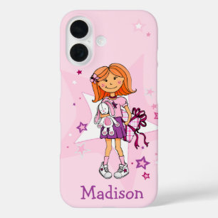 Girlie cadeau knuffels roze jouw naam toevoegen iPhone 16 hoesje