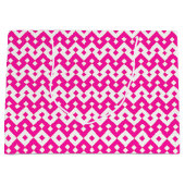 Girlie Candy rose et blanc Zigzags Grand sac cadea (Devant)