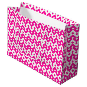Girlie Candy rose et blanc Zigzags Grand sac cadea