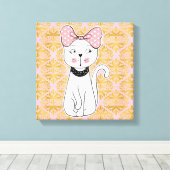 Girlie Cat Wrapped Canvas Print (Insitu (Houten vloer))