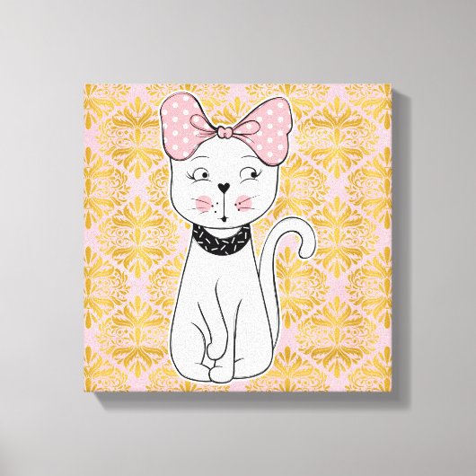 Girlie Cat Wrapped Canvas Print (Voorkant)