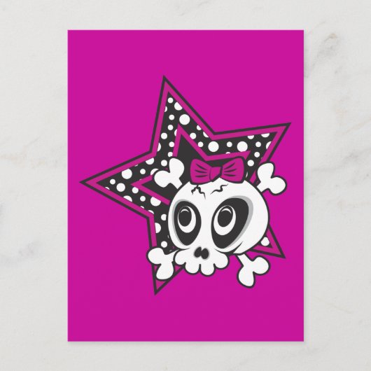 Girlie Emo Skull Briefkaart (Voorkant)