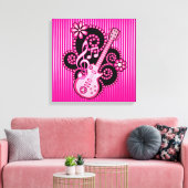 Girlie Guitar Canvas Afdruk (Insitu (Woonkamer))