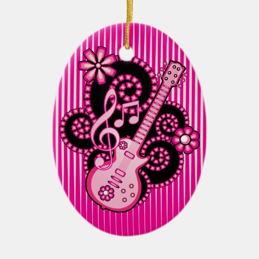 Girlie Guitar Keramisch Ornament (Voorkant)
