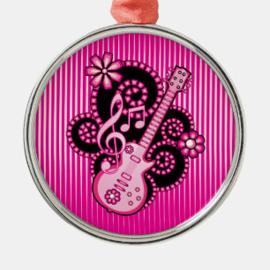 Girlie Guitar Metalen Ornament