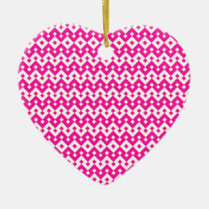 Girlie Snoep Pink en White Heart Ornament