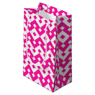 Girlie Snoep Roze en Wit Zigzags Kleine Gift Bag Klein Cadeauzakje