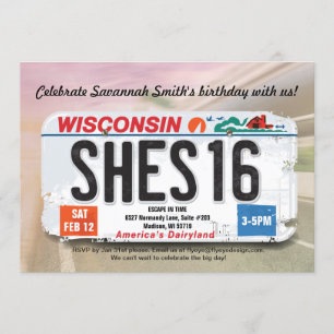 Girl's 16e verjaardag Wisconsin Kaart