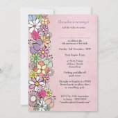 Girls 5th Birthday Party Custom Invitation Kaart (Achterkant)