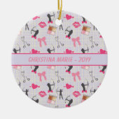 Girls Archery - Girly Hearts and Makeup Keramisch Ornament (Voorkant)