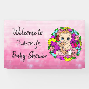 Girl's Baby shower Banner, Baby Girl Pink Banner