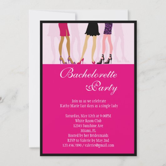 Girls Bachelorette Party Invitation Kaart (Voorkant)
