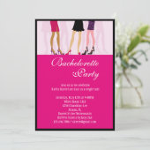 Girls Bachelorette Party Invitation Kaart (Staand voorkant)