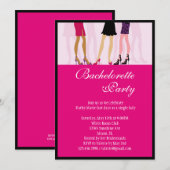 Girls Bachelorette Party Invitation Kaart (Voorkant / Achterkant)