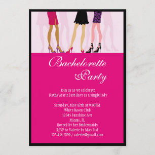 Girls Bachelorette Party Invitation Kaart