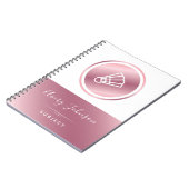 Girls Badminton Pink Rose Gold Elegant Sport Thema Notitieboek (Linkerzijde)