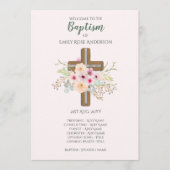 GIRLS Baptism Programme - Floral Cross Programma (Voorkant)