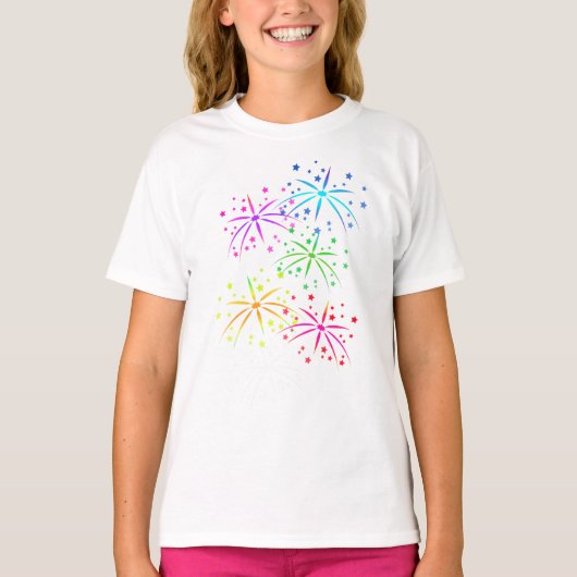 Girls Basic T-Shirt-Fireworks T-shirt (Voorkant)