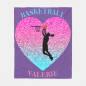 Girls Basketball Fleece Blanket (Voorkant)