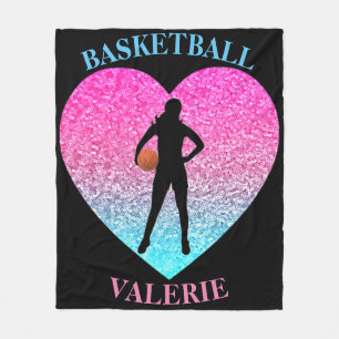 Girls Basketball Fleece Blanket Deken
