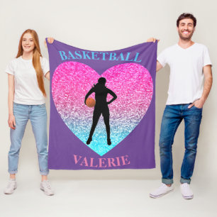 Girls Basketball Fleece Blanket Deken