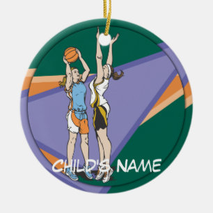 Girls Basketball Keramisch Ornament