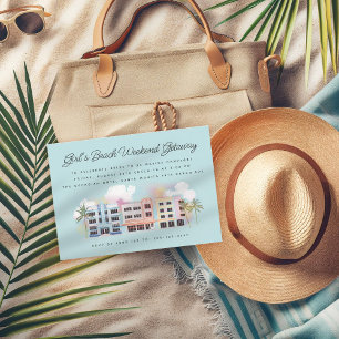 Girl's Beach Weekend Getaway Verjaardag Bacheloret Kaart