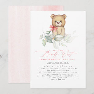 Girl's Beer Waterverf Greenery Baby shower Kaart