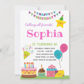 Girls Birthday Invitation Kaart (Voorkant)